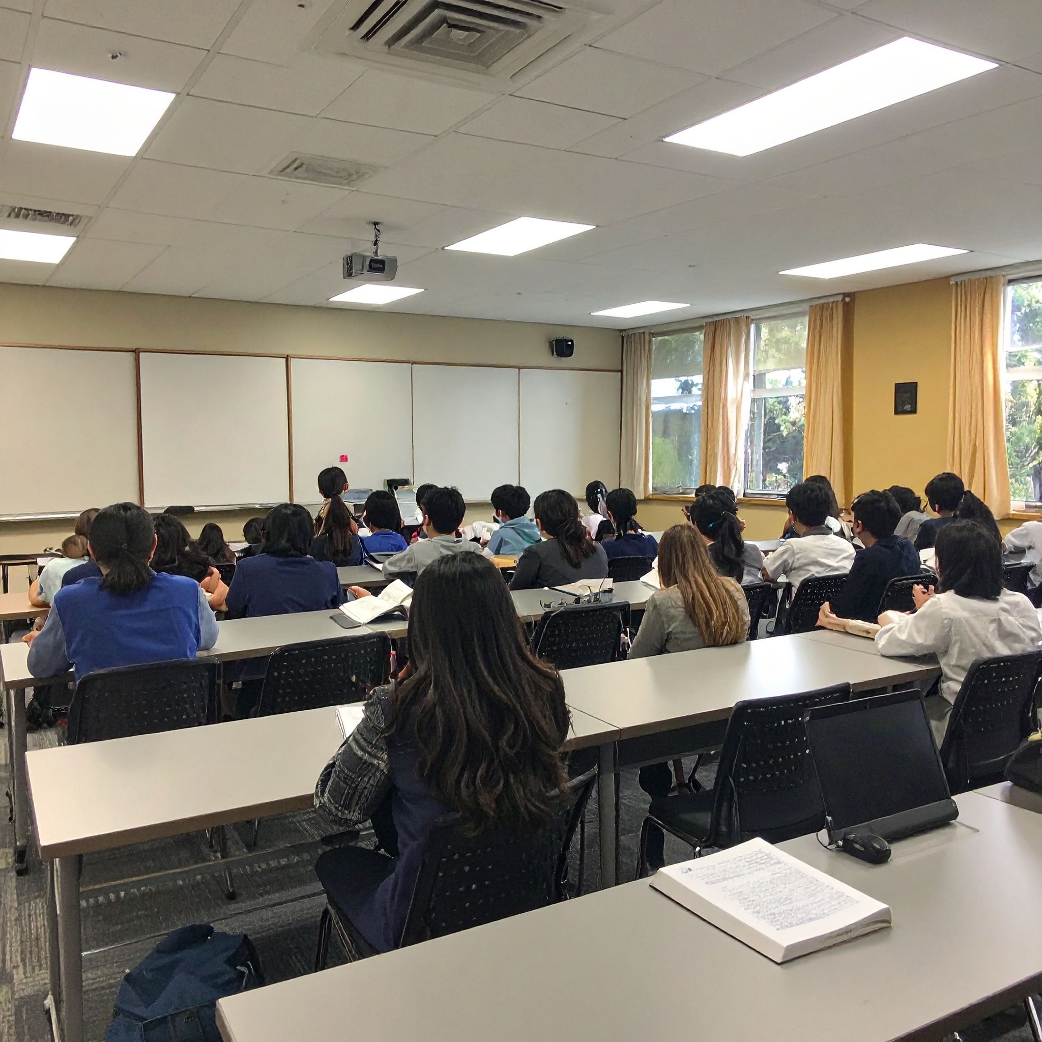 Students attending an education session